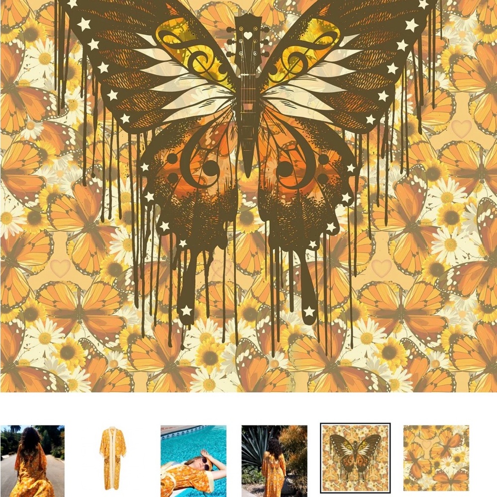 Vibrant Orange Floral Women's Robe - Picture 10 of 11